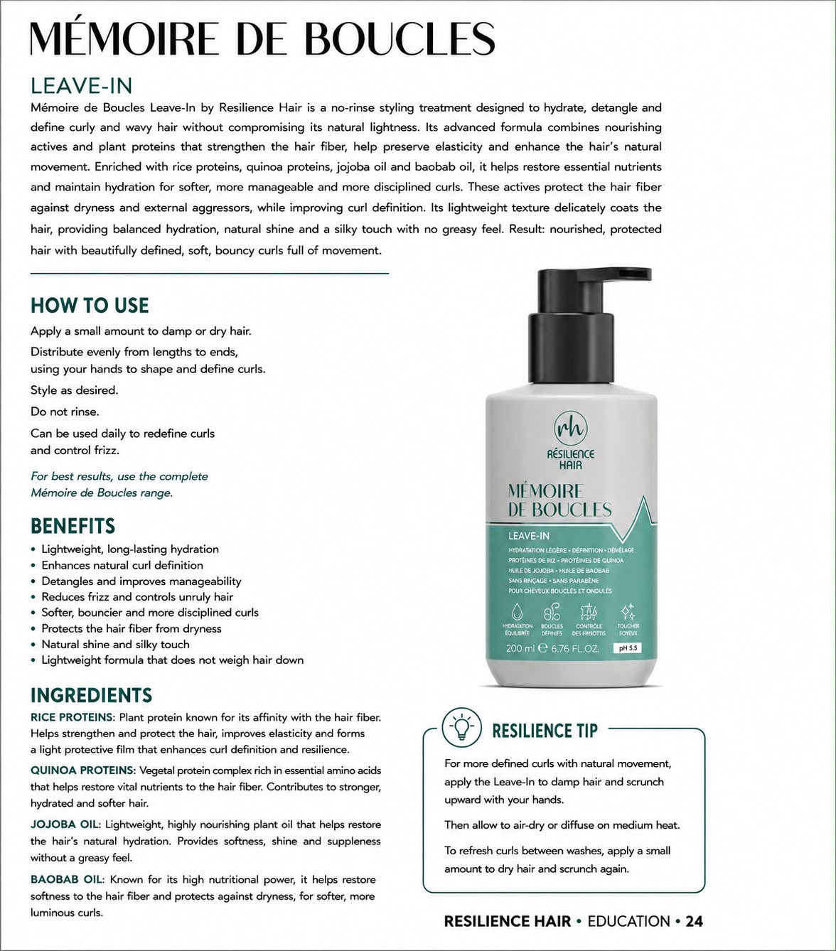 Leave-In Boucle — technical sheet