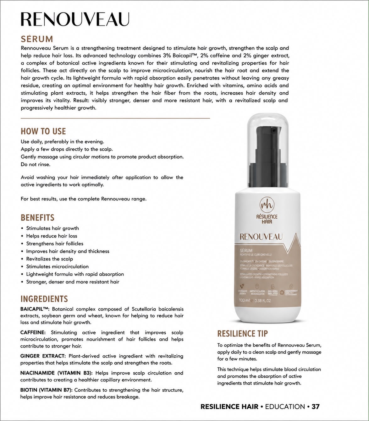 Serum Anti Chute Renouveau — technical sheet