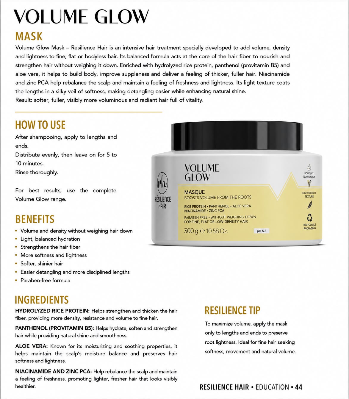 Mask Volume Glow — technical sheet