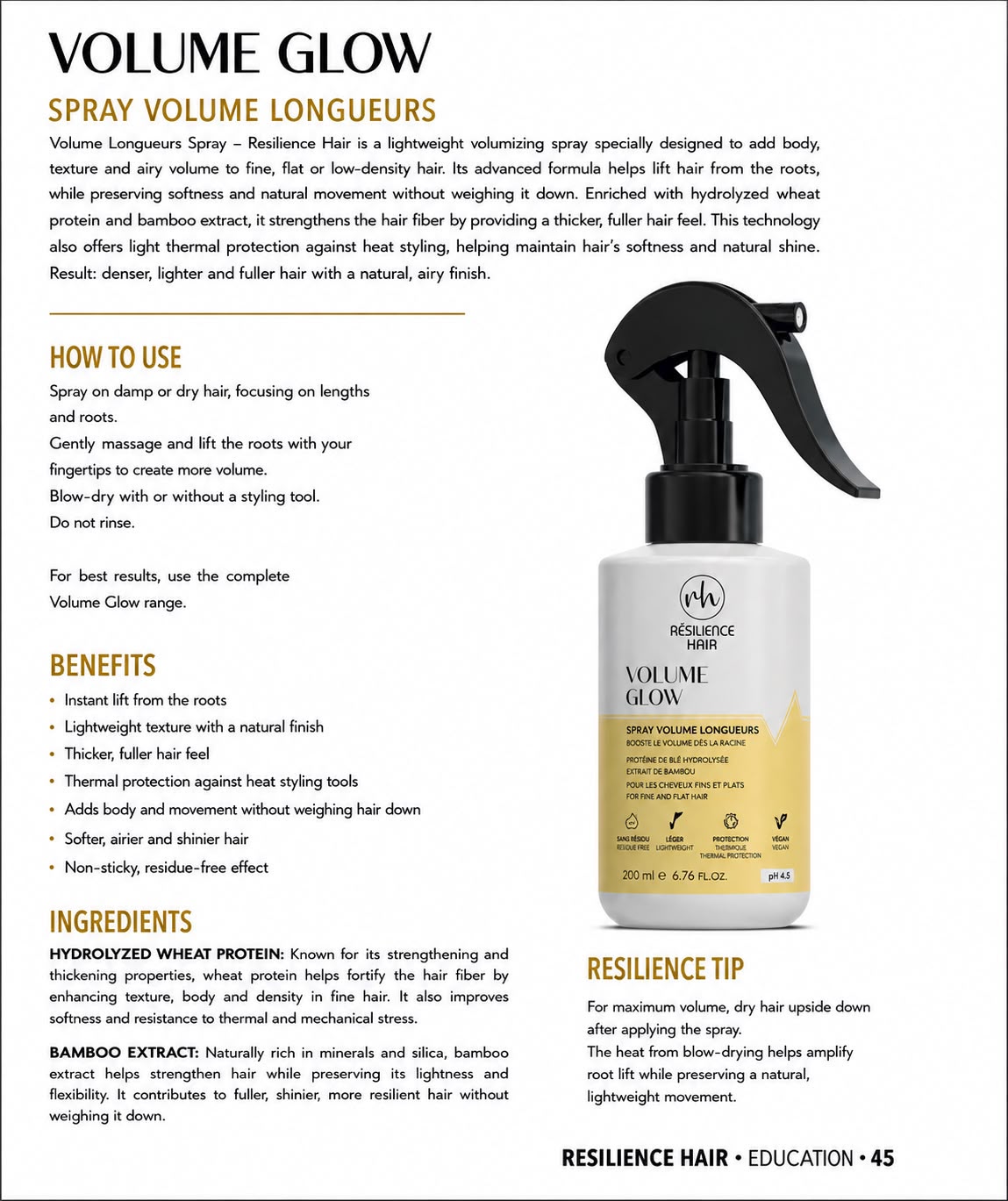 Spray Volume Longueur — technical sheet